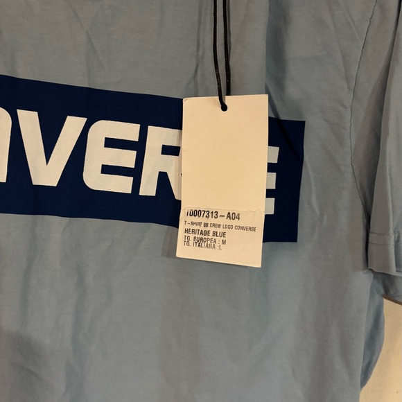 Converse Sky Blue Logo T-Shirt. Made in Italy - Picture 3 of 8